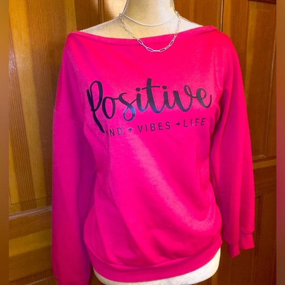 POSITIVE VIBES Drop Shoulder Sweatshirt. - Picture 3 of 16